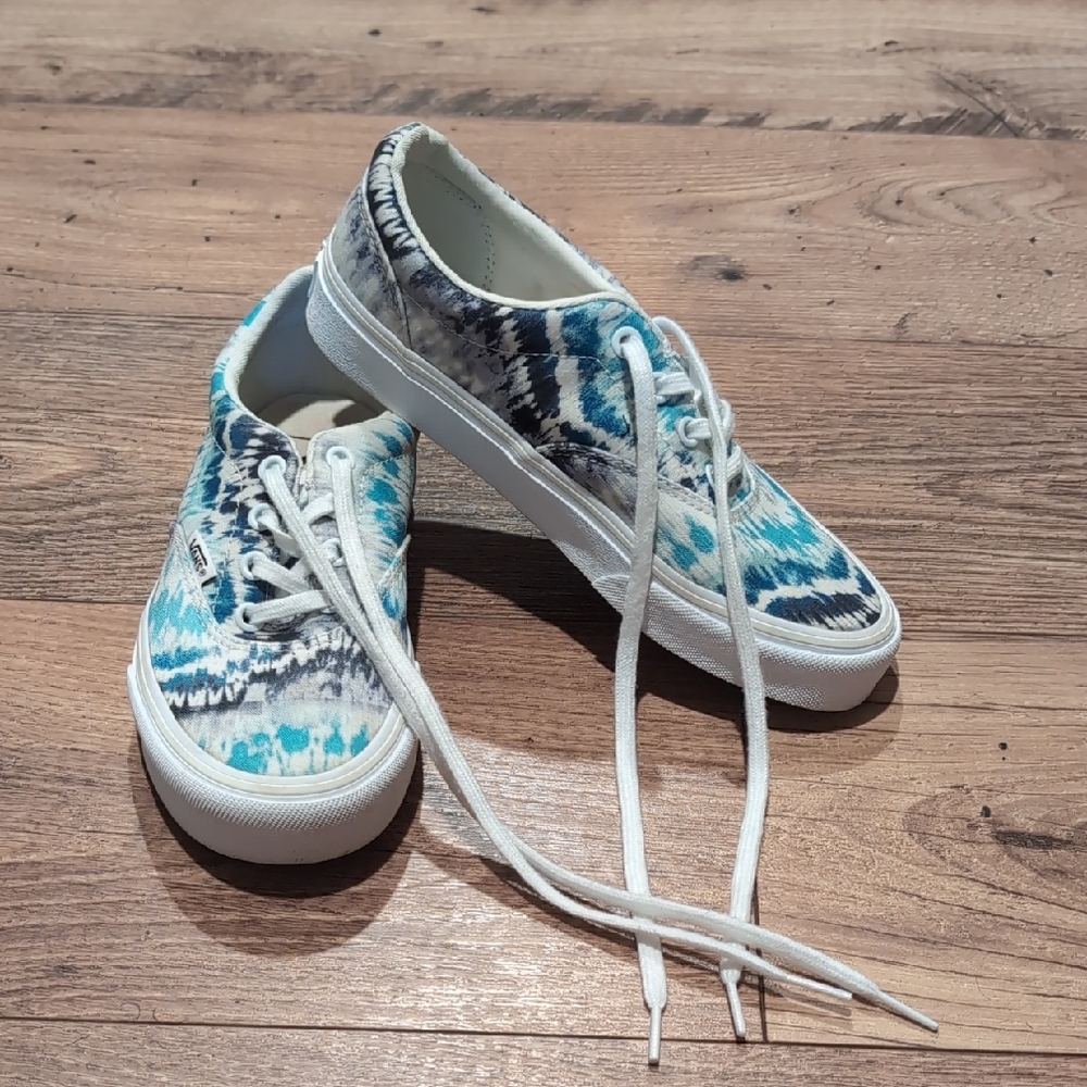 Vans Blue and Black Patterned Sneakers
